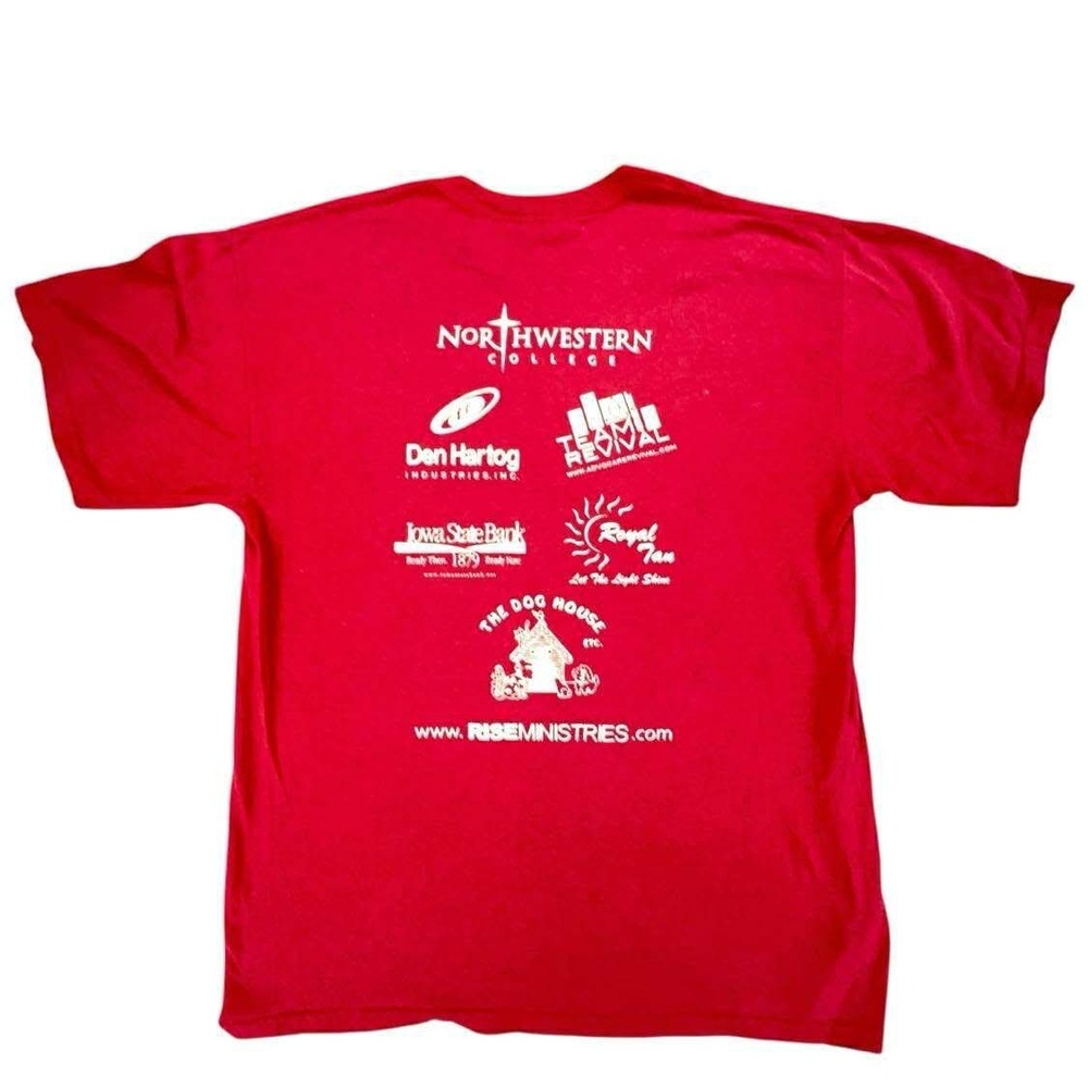 Rise Run Northwestern College Red T-Shirt Est 2006 Gildan Ultra Blend Medium - Picture 2 of 9